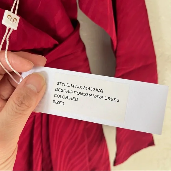 NWT Ronny Kobo Shanaya Dress Red L - Picture 15 of 16